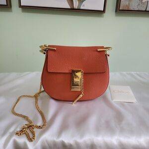 Orange Leather Crossbody Bag